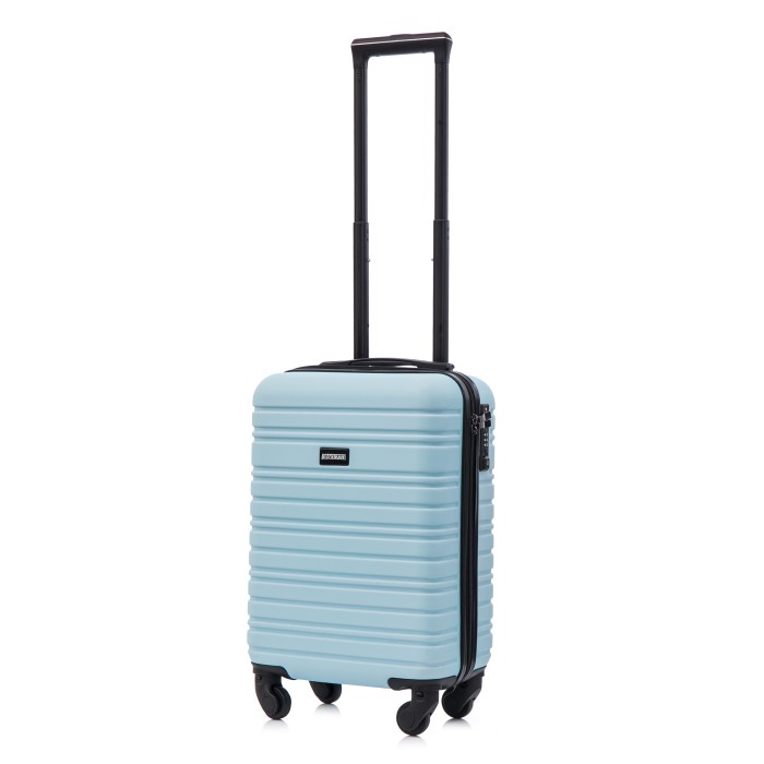 BlockTravel kofferset 2 delig ABS handbagage met wielen afneembaar 29 liter - inbouw TSA slot - licht blauw - mint groen