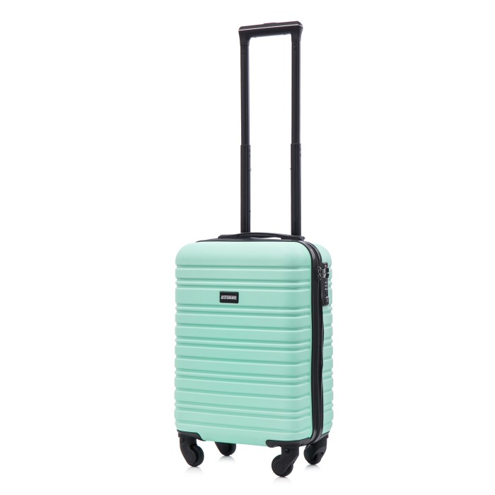 BlockTravel kofferset 2 delig ABS handbagage met wielen afneembaar 29 liter - inbouw TSA slot - licht blauw - mint groen