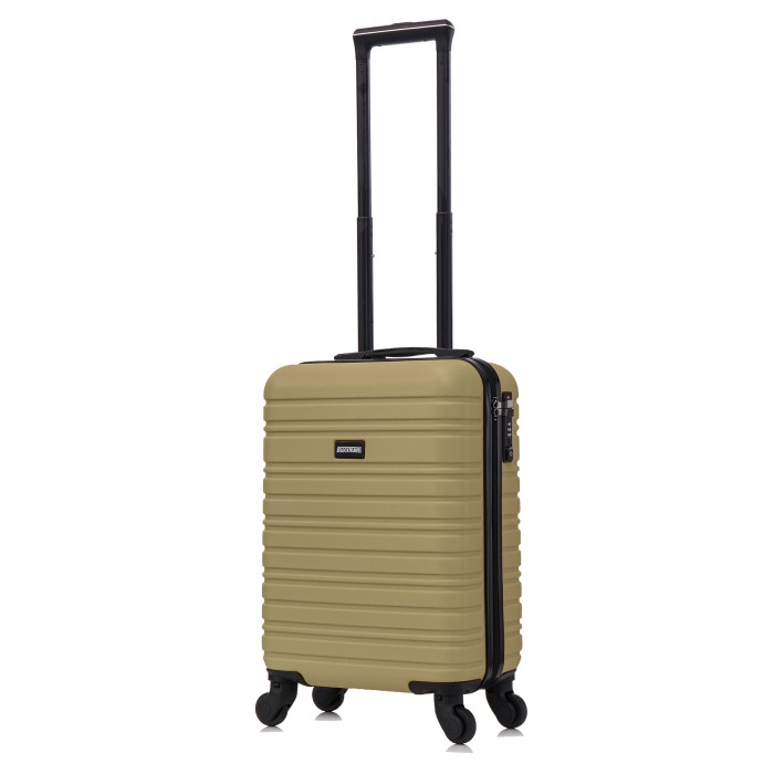 BlockTravel kofferset 2 delig ABS handbagage met wielen afneembaar 29 en 39 liter - inbouw TSA slot - olijf groen