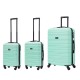 BlockTravel kofferset 3 delig ABS ruimbagage en handbagage 29 39 en 74 liter - inbouw TSA slot - mint groen