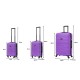 BlockTravel kofferset 3 delig ABS ruimbagage en handbagage 29 39 en 74 liter - inbouw TSA slot - paars