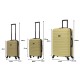 BlockTravel kofferset 3 delig ABS ruimbagage en handbagage 29 39 en 74 liter - inbouw TSA slot - olijf groen