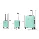 BlockTravel kofferset 3 delig ABS ruimbagage en handbagage 29 39 en 95 liter - inbouw TSA slot - mintgroen