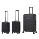 BlockTravel kofferset 3 delig ABS ruimbagage en handbagage 29 39 en 95 liter - inbouw TSA slot - zwart