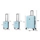 BlockTravel kofferset 3 delig ABS ruimbagage en handbagage 29 29 en 95 liter - inbouw TSA slot - licht blauw