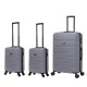 BlockTravel kofferset 3 delig ABS ruimbagage en handbagage 29 29 en 95 liter - inbouw TSA slot - grijs