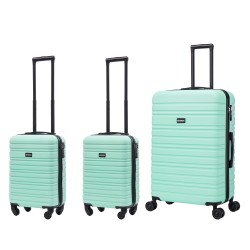 BlockTravel kofferset 3 delig ABS ruimbagage en handbagage 29 29 en 95 liter - inbouw TSA slot - mint groen