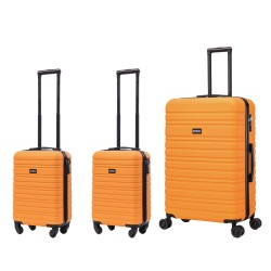 BlockTravel kofferset 3 delig ABS ruimbagage en handbagage 29 29 en 95 liter - inbouw TSA slot - oranje