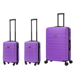 BlockTravel kofferset 3 delig ABS ruimbagage en handbagage 29 29 en 95 liter - inbouw TSA slot - paars