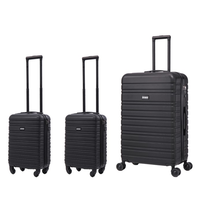 BlockTravel kofferset 3 delig ABS ruimbagage en handbagage 29 29 en 95 liter - inbouw TSA slot - zwart