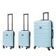 BlockTravel kofferset 3 delig ABS ruimbagage en handbagage 29 29 en 74 liter - inbouw TSA slot - licht blauw