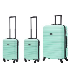 BlockTravel kofferset 3 delig ABS ruimbagage en handbagage 29 29 en 74 liter - inbouw TSA slot - mint groen