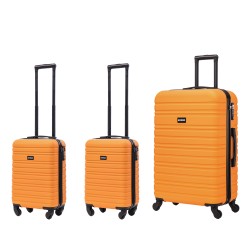 BlockTravel kofferset 3 delig ABS ruimbagage en handbagage 29 29 en 74 liter - inbouw TSA slot - oranje