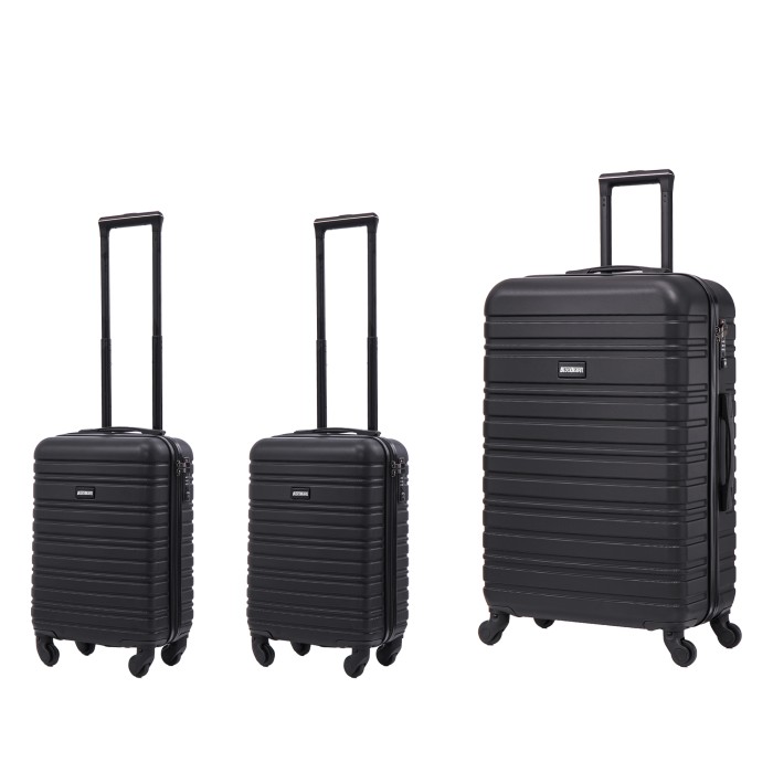 BlockTravel kofferset 3 delig ABS ruimbagage en handbagage 29 29 en 74 liter - inbouw TSA slot - zwart