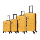 BlockTravel kofferset 4 delig ABS ruimbagage en handbagage 29 39 74 en 95 liter - inbouw TSA slot - geel 