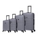 BlockTravel kofferset 4 delig ABS ruimbagage en handbagage 29 39 74 en 95 liter - inbouw TSA slot - grijs 