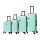 BlockTravel kofferset 4 delig ABS ruimbagage en handbagage 29 39 74 en 95 liter - inbouw TSA slot - mint groen 