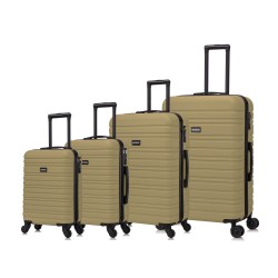 BlockTravel kofferset 4 delig ABS ruimbagage en handbagage 29 39 74 en 95 liter - inbouw TSA slot - olijf groen 