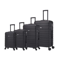 BlockTravel kofferset 4 delig ABS ruimbagage en handbagage 29 39 74 en 95 liter - inbouw TSA slot - zwart 