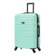 BlockTravel kofferset 2 delig ABS ruimbagage met wielen afneembaar 74 liter - inbouw TSA slot - zwart - mint groen