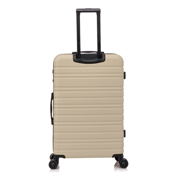 BlockTravel reiskoffer L met dubbele wielen 95 liter - inbouw TSA slot - lichtgewicht - champagne