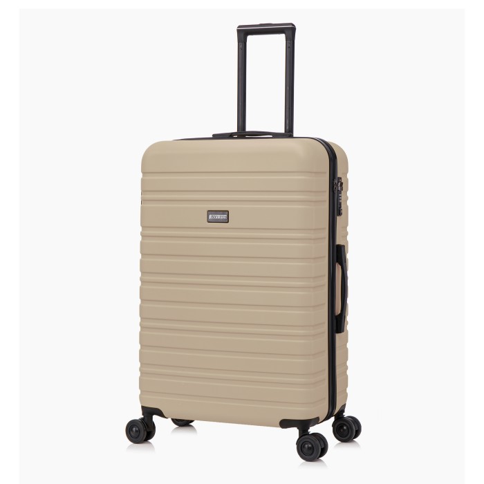 BlockTravel reiskoffer L met dubbele wielen 95 liter - inbouw TSA slot - lichtgewicht - champagne