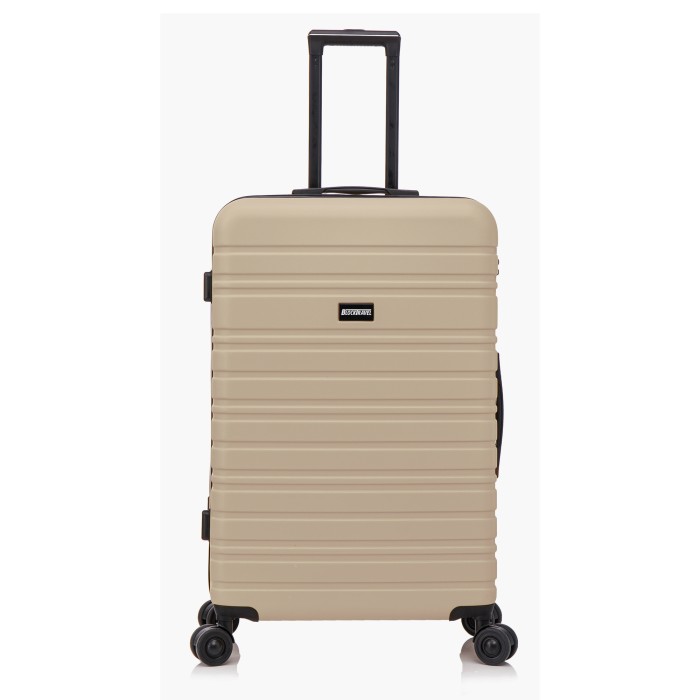 BlockTravel reiskoffer L met dubbele wielen 95 liter - inbouw TSA slot - lichtgewicht - champagne