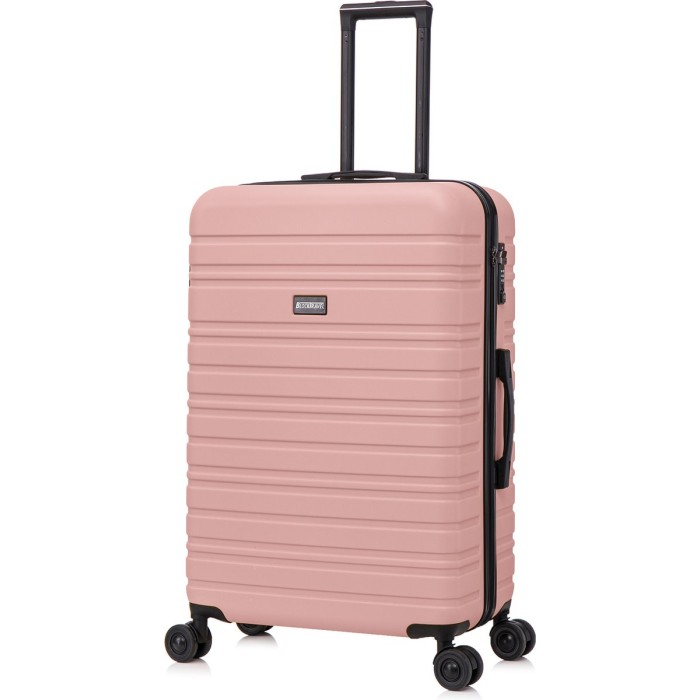 BlockTravel reiskoffer L met dubbele wielen 95 liter - inbouw TSA slot - lichtgewicht - rose goud