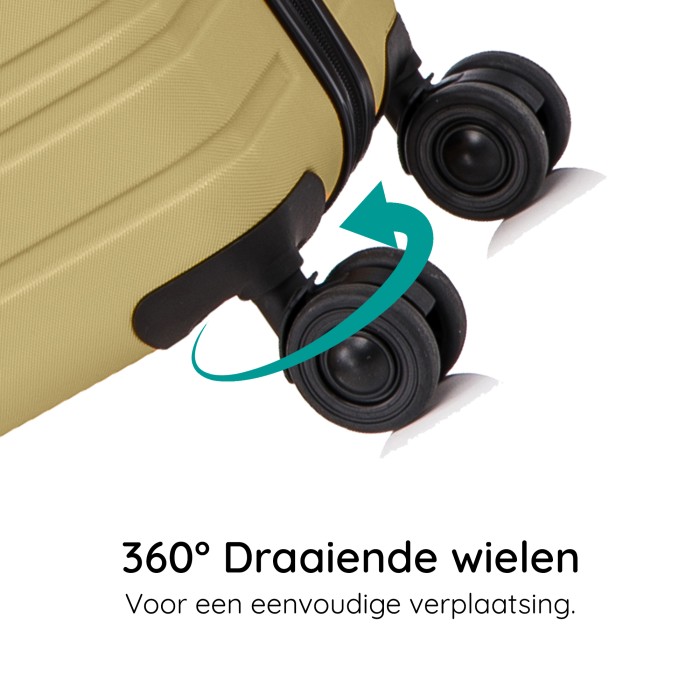 BlockTravel kofferset 2 delig ABS ruimbagage met dubbele wielen 74 en 95 liter - inbouw TSA slot - olijf groen