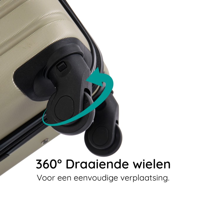 BlockTravel handbagage reiskoffer S met wielen afneembaar 39 liter - inbouw TSA slot - lichtgewicht - licht groen