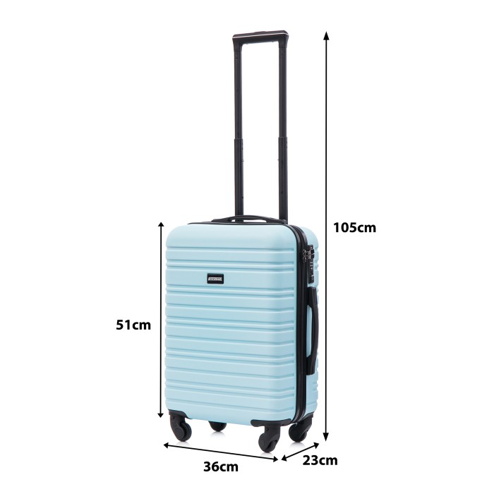 BlockTravel handbagage reiskoffer S met wielen afneembaar 39 liter - inbouw TSA slot - lichtgewicht - licht blauw