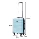 BlockTravel handbagage reiskoffer S met wielen afneembaar 39 liter - inbouw TSA slot - lichtgewicht - licht blauw