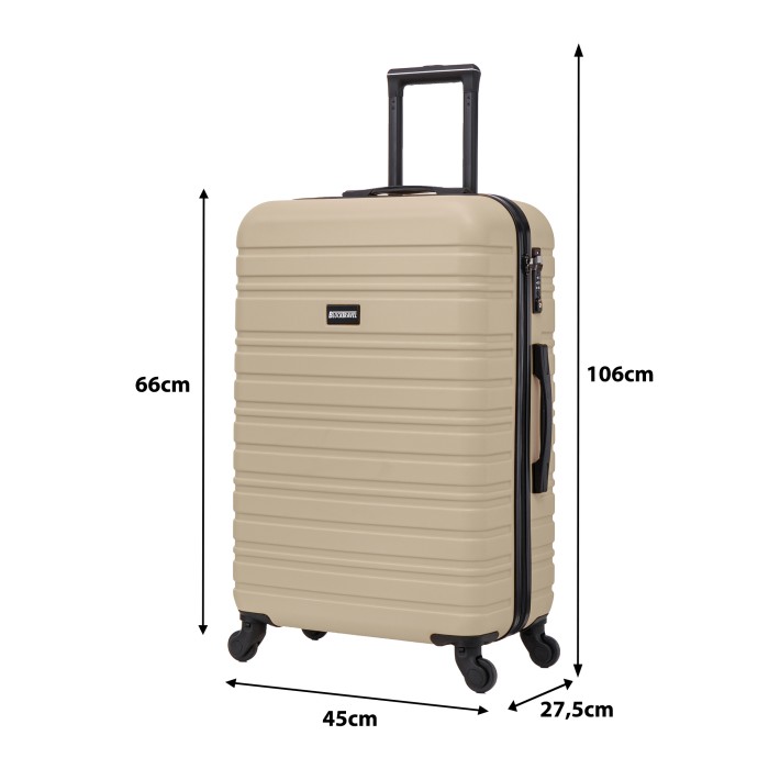 BlockTravel reiskoffer M met wielen afneembaar 74 liter - inbouw TSA slot - lichtgewicht - champagne