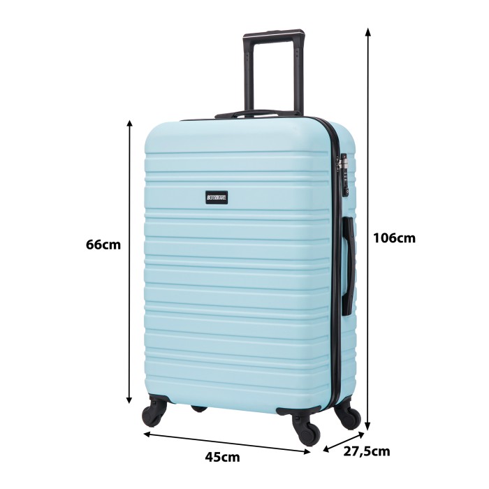 BlockTravel reiskoffer M met wielen afneembaar 74 liter - inbouw TSA slot - lichtgewicht - licht blauw