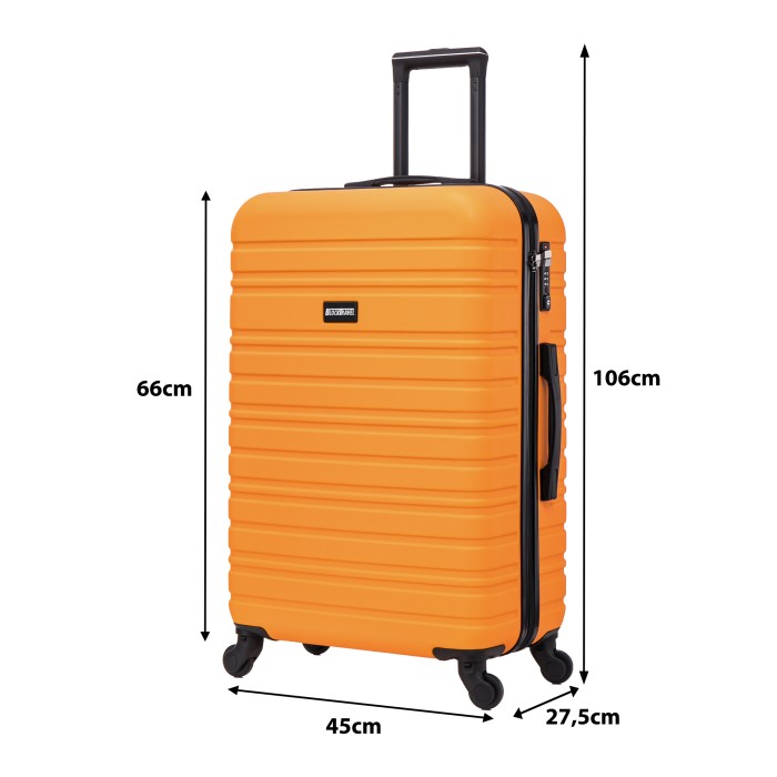 BlockTravel reiskoffer M met wielen afneembaar 74 liter - inbouw TSA slot - lichtgewicht - oranje