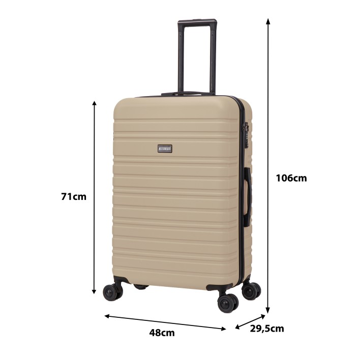 BlockTravel reiskoffer L met dubbele wielen 95 liter - inbouw TSA slot - lichtgewicht - champagne