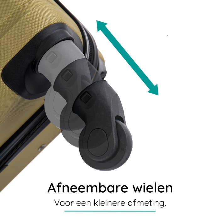 BlockTravel handbagage reiskoffer S met wielen afneembaar 39 liter - inbouw TSA slot - lichtgewicht - olijf groen