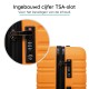 BlockTravel kofferset 2 delig ABS handbagage met wielen afneembaar 29 en 39 liter - inbouw TSA slot - oranje