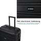 BlockTravel handbagage reiskoffer XS met wielen afneembaar 29 liter - inbouw TSA slot - lichtgewicht - zwart