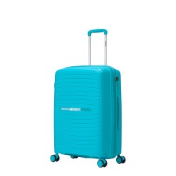 BlockTravel Palma PP reiskoffer met wielen S 46/50 liter Expandable met inbouw TSA cijferslot – blauw