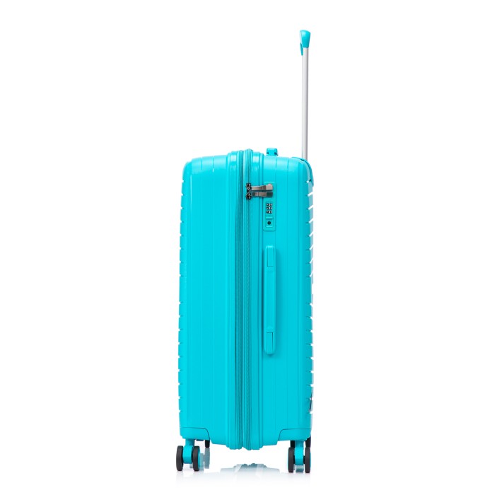 BlockTravel Palma PP reiskoffer met wielen S 46/50 liter Expandable met inbouw TSA cijferslot – blauw