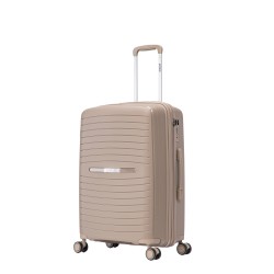 BlockTravel Palma PP reiskoffer met wielen S 38 tot 43 liter vergrootbaar met inbouw TSA cijferslot – champagne