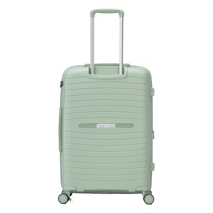 BlockTravel Palma PP reiskoffer met wielen L 98 tot 108 liter vergrootbaar met inbouw TSA cijferslot – mint groen