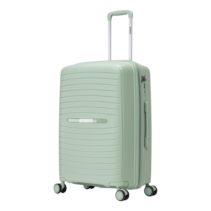 BlockTravel Palma PP reiskoffer met wielen L 98 tot 108 liter vergrootbaar met inbouw TSA cijferslot – mint groen