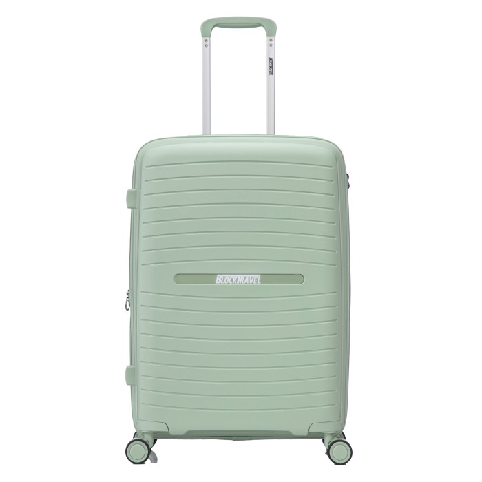 BlockTravel Palma PP reiskoffer met wielen L 98 tot 108 liter vergrootbaar met inbouw TSA cijferslot – mint groen