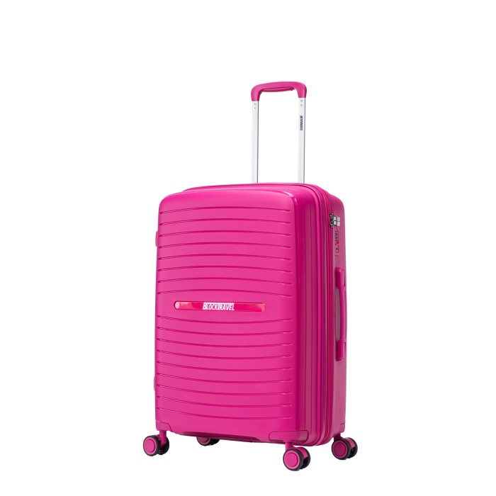 BlockTravel Palma PP reiskoffer met wielen S 38 tot 43 liter vergrootbaar met inbouw TSA cijferslot – roze