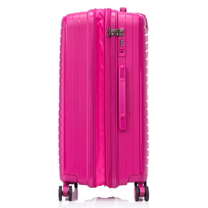 BlockTravel Palma PP reiskoffer met wielen L 98 tot 108 liter vergrootbaar met inbouw TSA cijferslot – roze