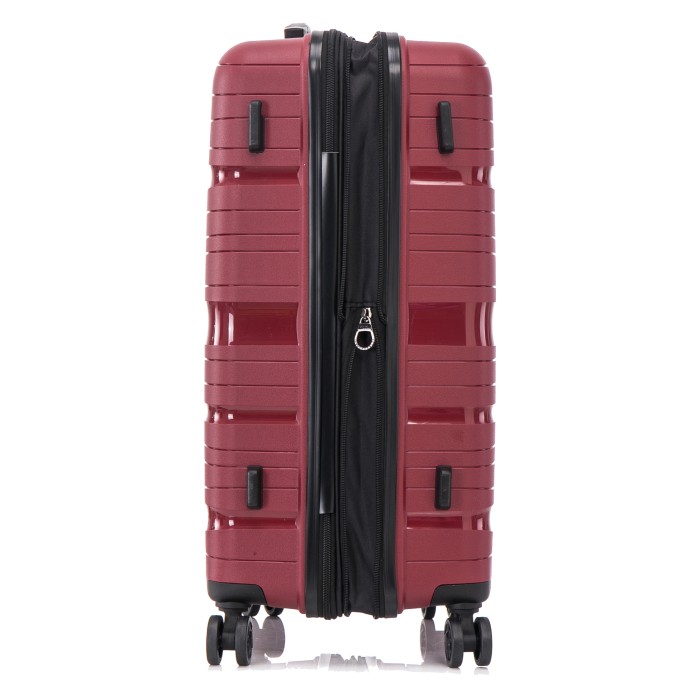 Royalty Rolls Toronto PP reiskoffer met wielen S 46/50 liter Expandable met inbouw cijferslot – rood