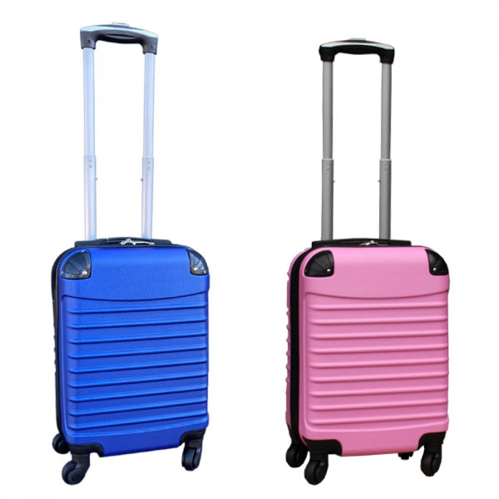 Travelerz kofferset 2 delige ABS koffers - met cijferslot - 27 liter - licht roze - blauw- Deze 2 delige reiskofferset van Travelerz is gemaakt van een