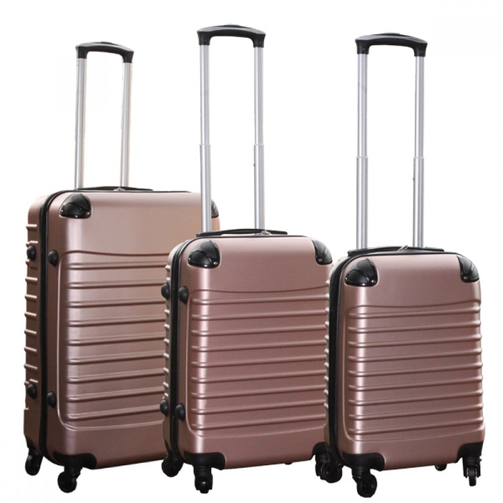 voering Kan worden berekend Overtollig Travelerz kofferset 3 delig met wielen en cijferslot - handbagage koffers -  ABS - Rose goud